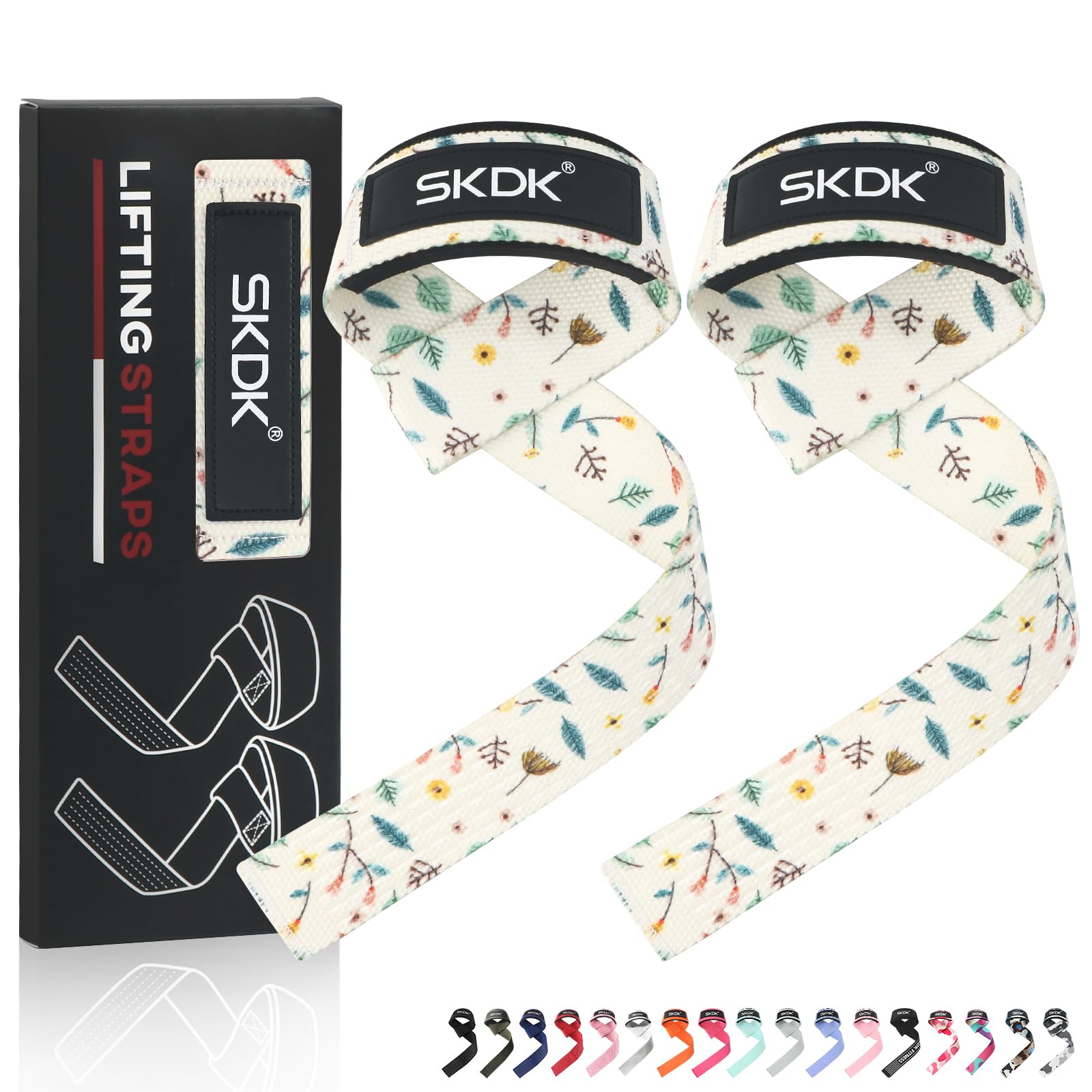 SKDK XFIT Cotton Wrist Straps with Neoprene Padding and Non-Slip Silicone for Weightlifting, Strength Training, Xfit