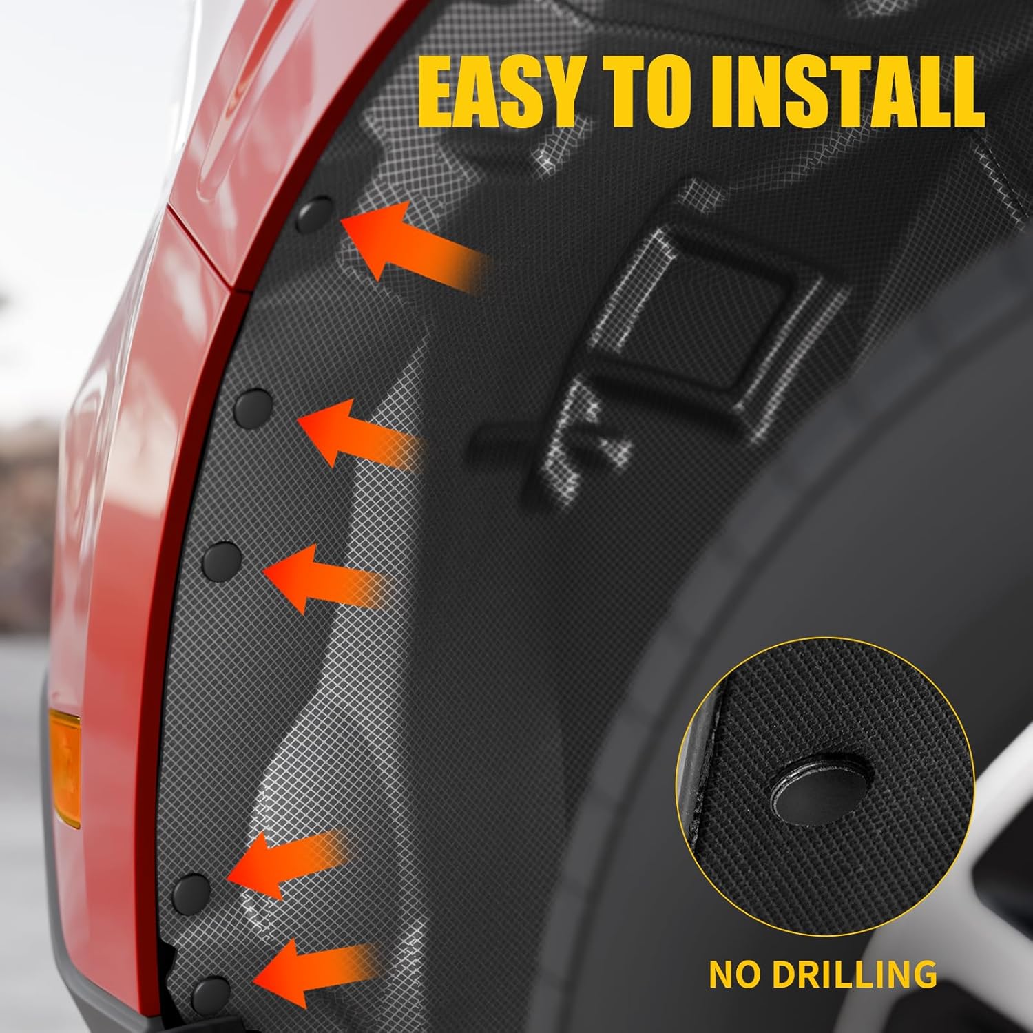 PP Plastic Fender Flares 12PCS Bundle with 2022-2025 Ford Maverick Front Wheel Well Liners Driver & Passenger Side No Drilling Well Guards Tire Inner for 2024 Maverick Accessories