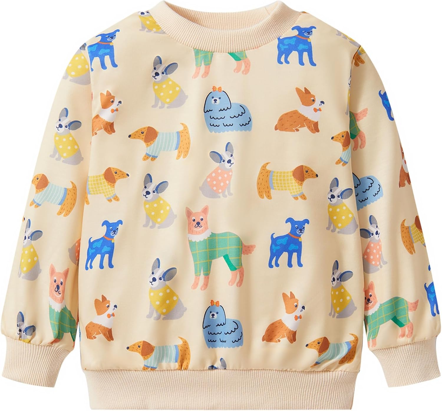 Boys Cotton Sweatshirts Crewneck Long Sleeve Pullover Toddler Winter Warm Sweater Tops 2-7T