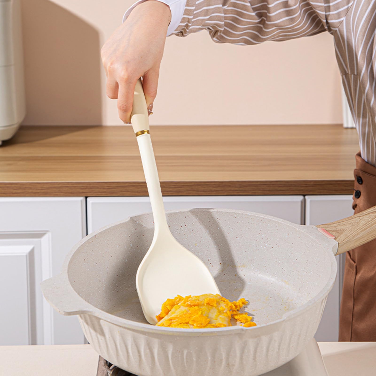 Ensemble d'ustensiles de cuisine en silicone, 5 spatules de cuisine antiadhésives résistantes à la chaleur, sans BPA, passent au lave-vaisselle