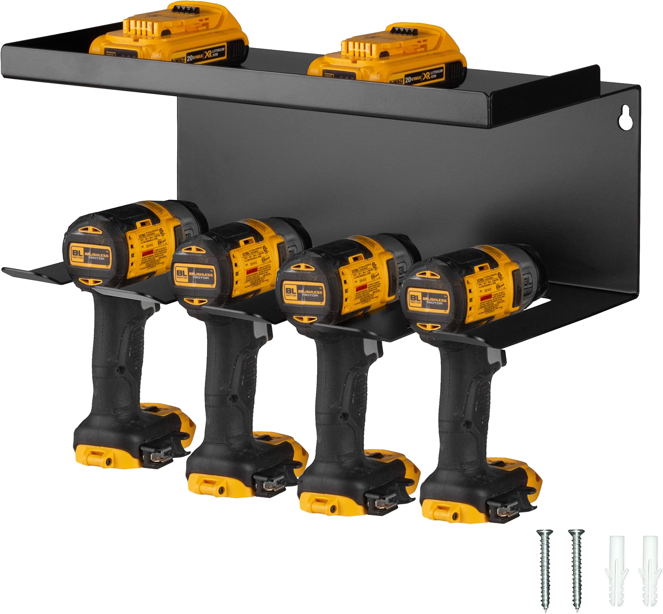 Iron Forge Tools Power Tool Organizer for Garage - Metal Tool Organizer, With Drill Charging Slots - 50 lb Weight Capacity - Great Workshop Organization and Storage Gift for Men
