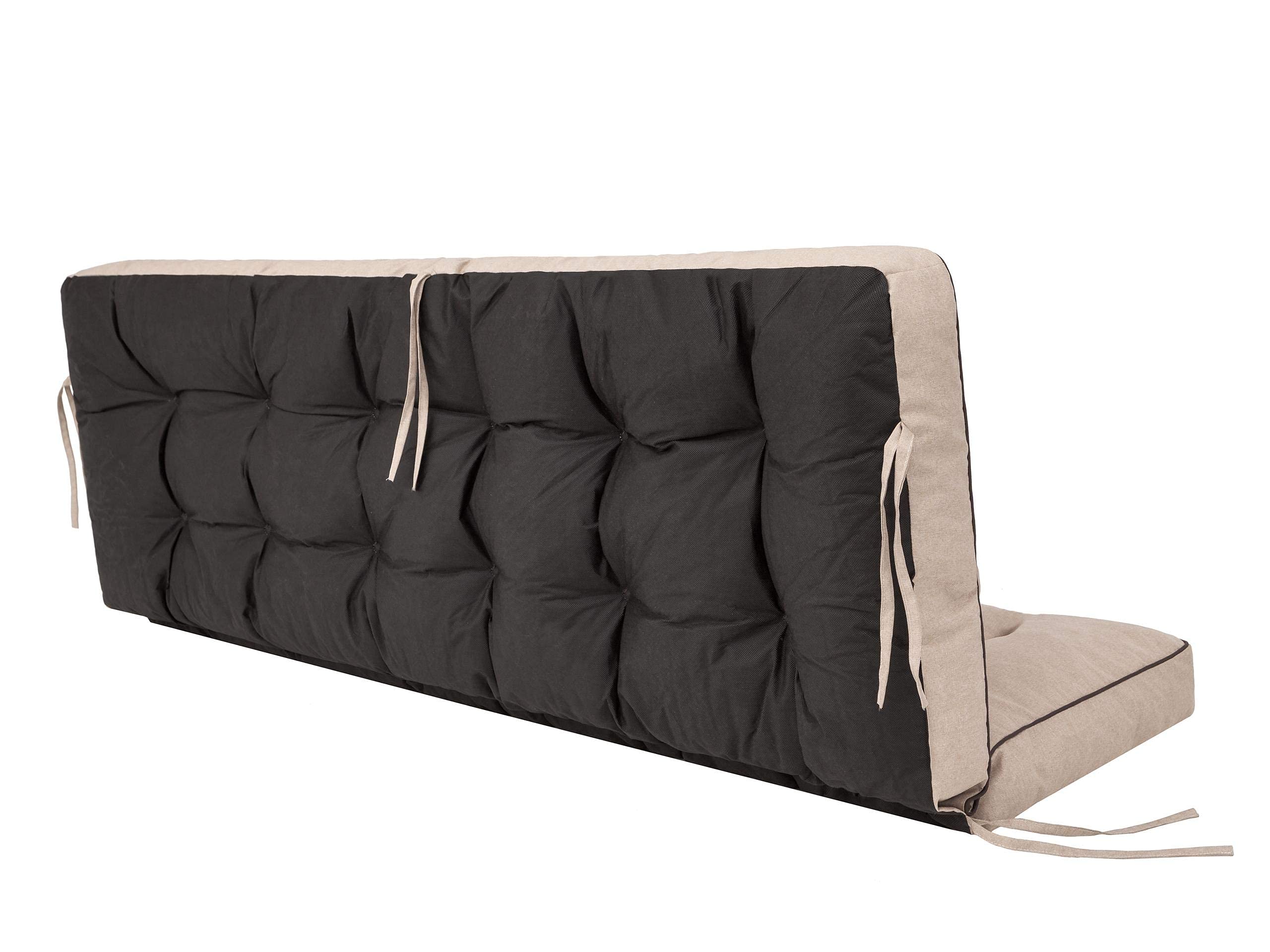 Cuscino per panca a dondolo da giardino, per panca altalena Hollywood, per interni ed esterni; 150 cm, beige