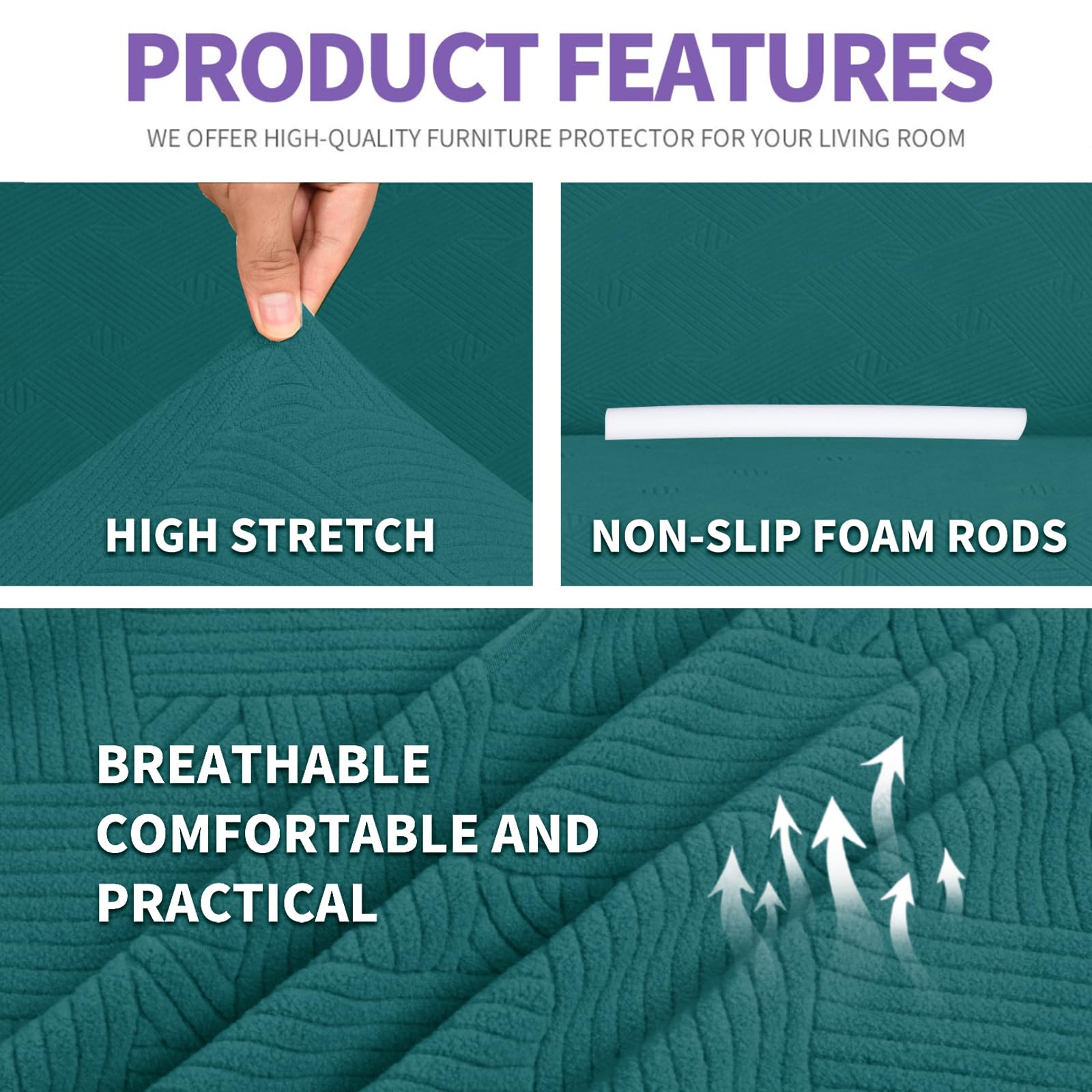 Ystyle Copri Divano 2 Posti Con Braccioli, Copridivano Antigraffio Gatto, Copridivani Elasticizzati, Pesante Inverno Copri Divani, Fodera Divano Antimacchia Lavabile Antiscivolo, Turchese