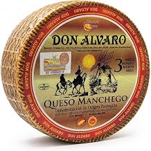 Don Alvaro D.O.P. Manchego Cheese | 100% Spanish Sheep Milk | Semi-Cured 3 Months | Imported from Spain | Artisan Cheese Wheel | 1.52.5 lb