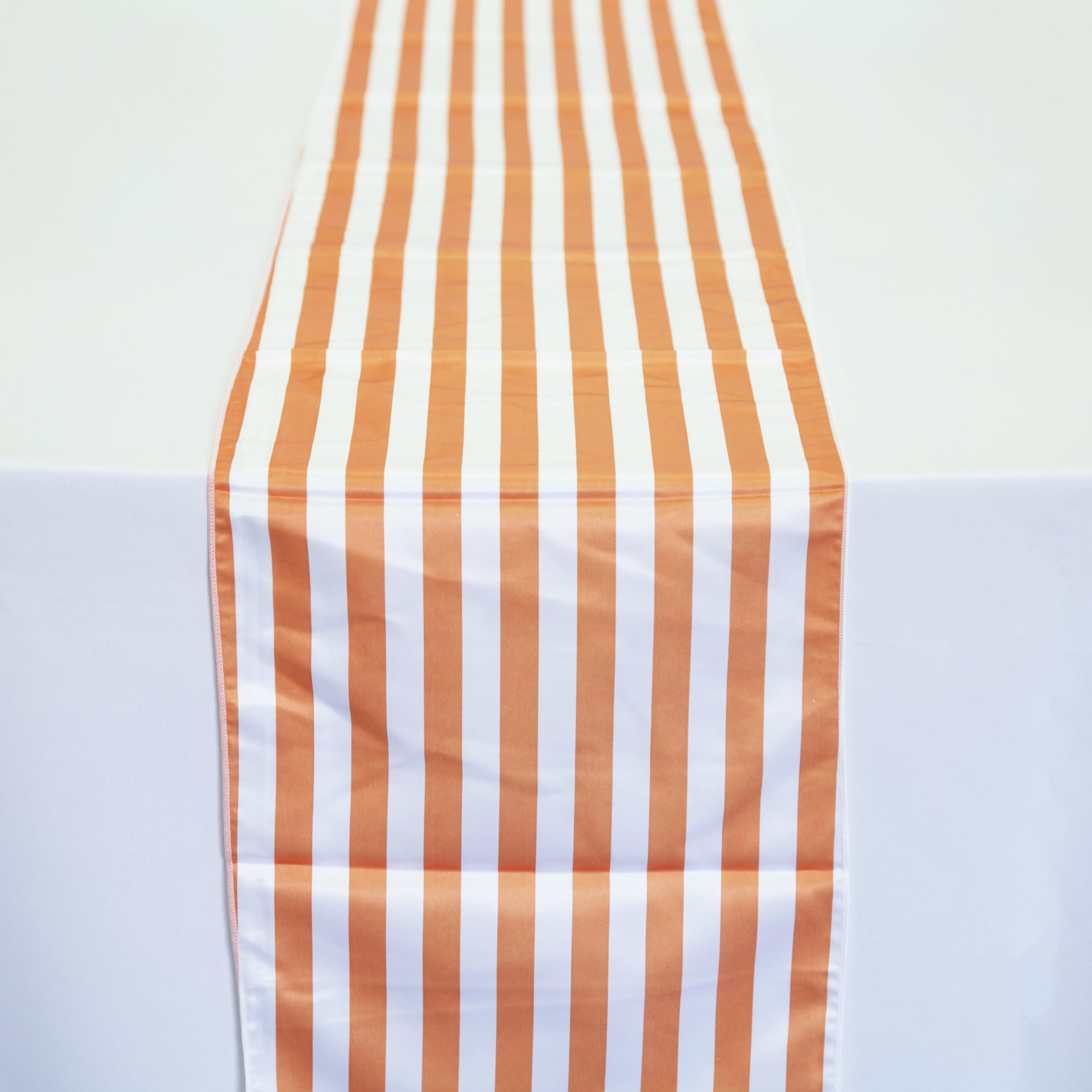 Lamour Satin Striped Table Runners 5 Colours Tableware Wedding Decor Events (Orange)