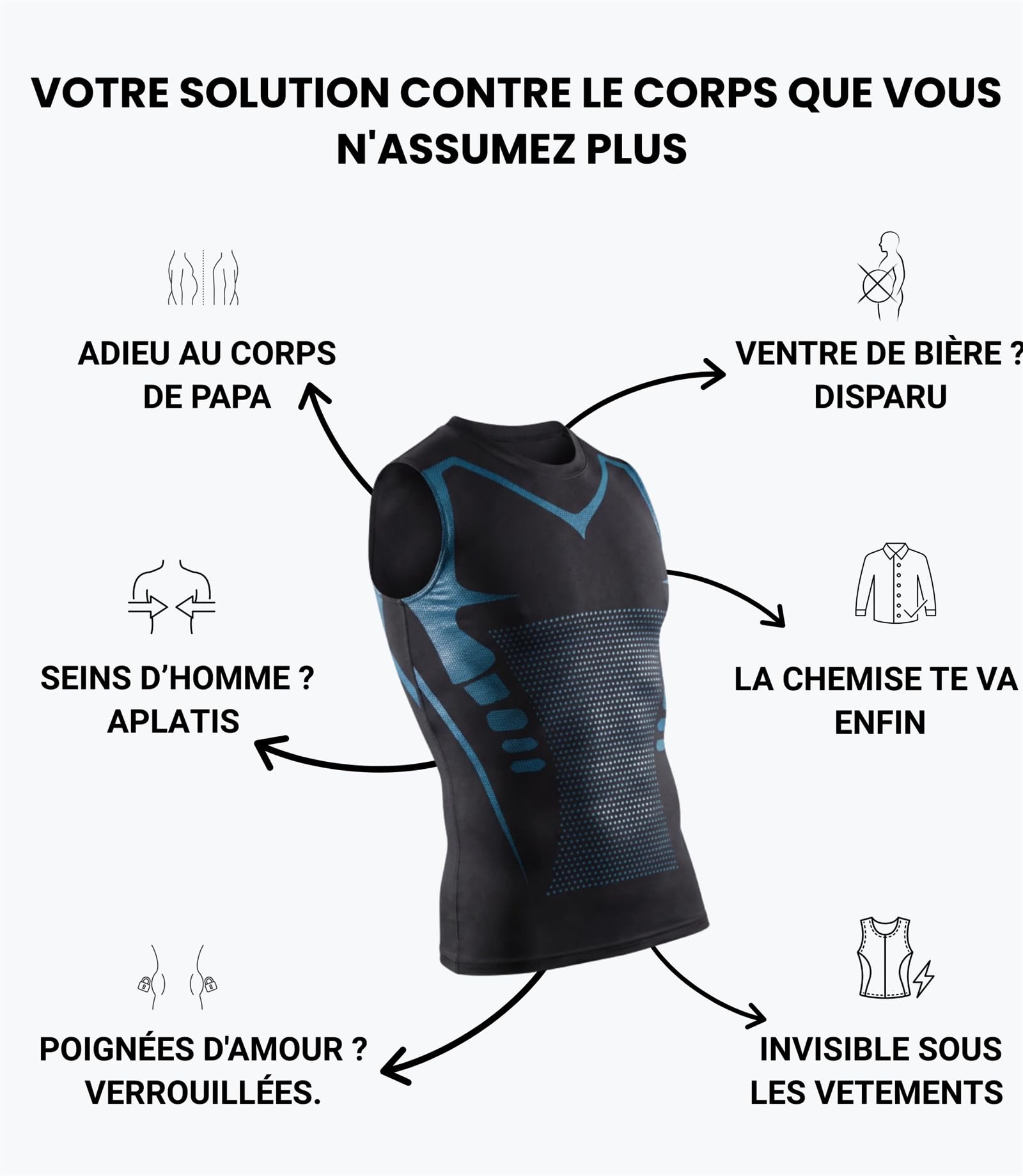 Velion Core Débardeur Gainant Homme Respirant Ice Silk