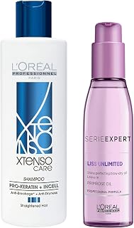 L'OREAL PROFESSIONNEL PARIS Serie Expert Liss Unlimited Blow Dry Serum 125 Ml & Xtenso Care Shampoo 250 Ml, For Straighten... Price In India