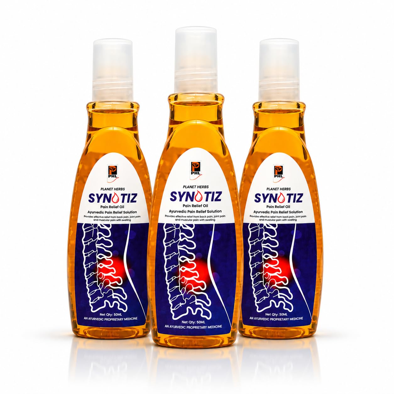 Planet Herbs Synotiz Pain Relief Oil Roll-On 150ml (50ml x 3) – Fast Knee, Joint & Muscle Relief, Eases Swelling, Herbal Formula for Back & Body Aches | Complete Ortho Care | Ayurvedic Ayush Certified-image-23
