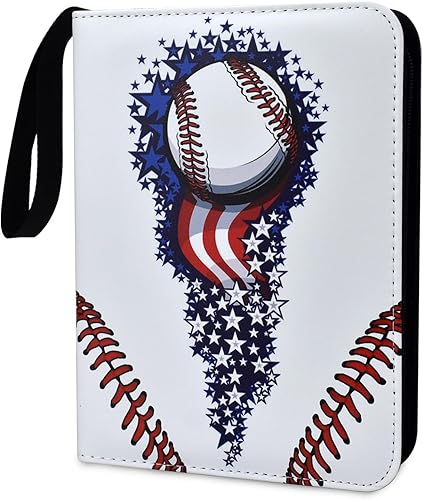 Carpeta de tarjetas de baloncesto para 400 tarjetas, 4 bolsillos con 400 tarjetas de intercambio de tarjetas, funda para coleccionar béisbol,