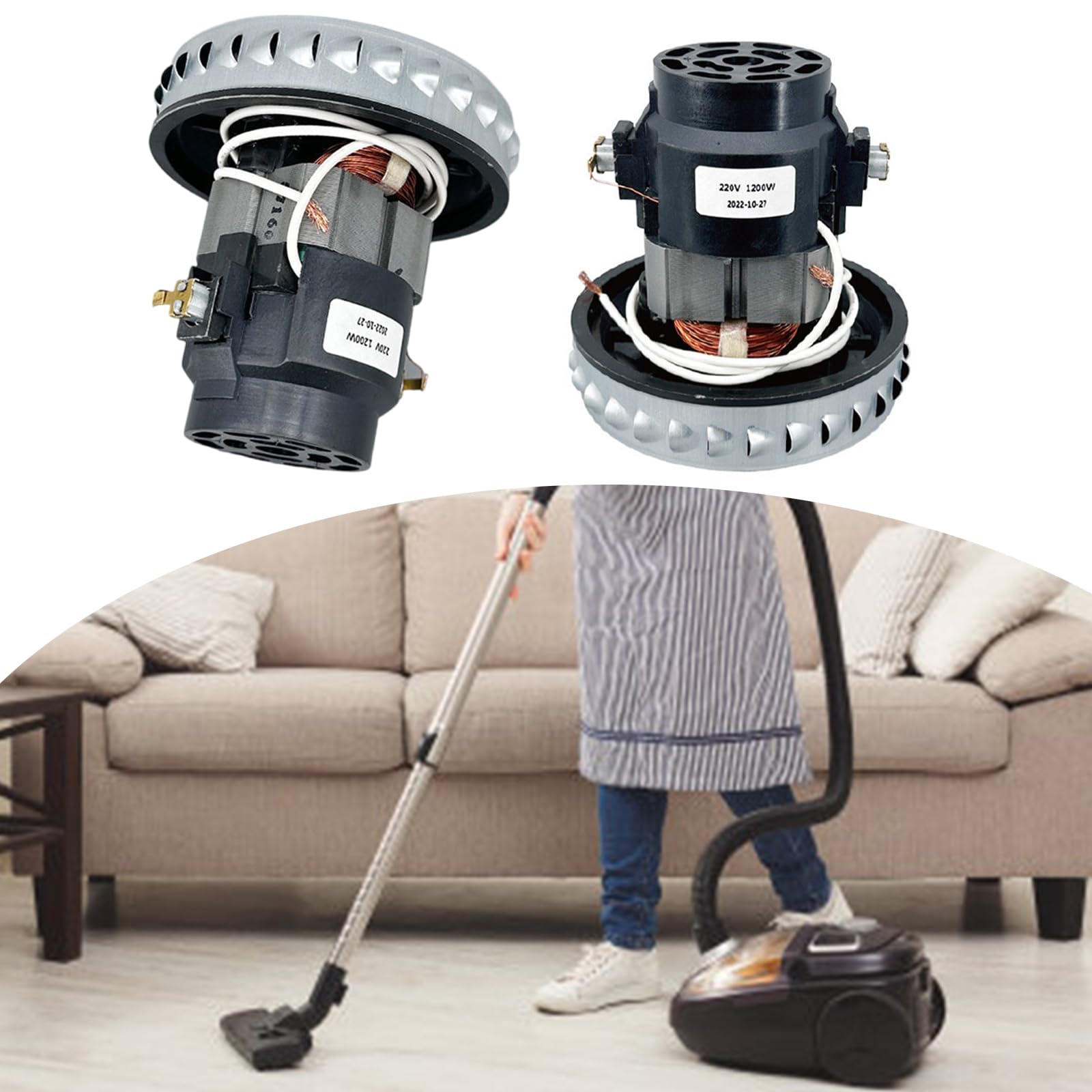 Moteur de rechange efficace pour aspirateurs industriels 1200 W pour le nettoyage de tapis et de sol