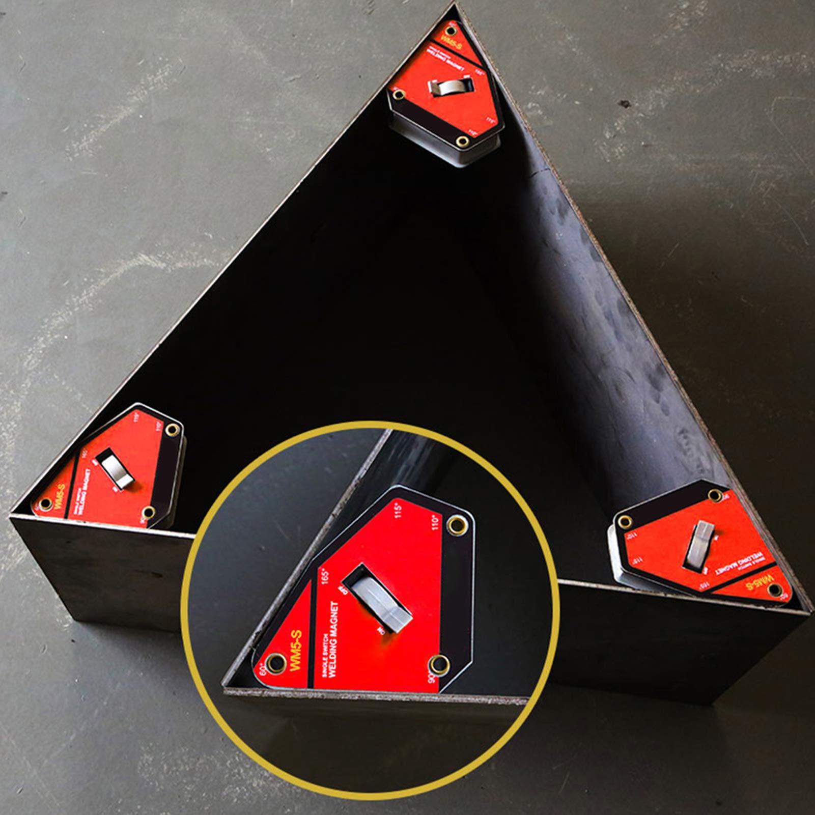 Przełącznik Uchwyt Magnetyczny do Spawania z Kątownikami 60° 90° 110° 115° 165° - Przemysłowy Zacisk Magnetyczny do Spawania Instalacja Rur Lutowniczych Produkcja Metali