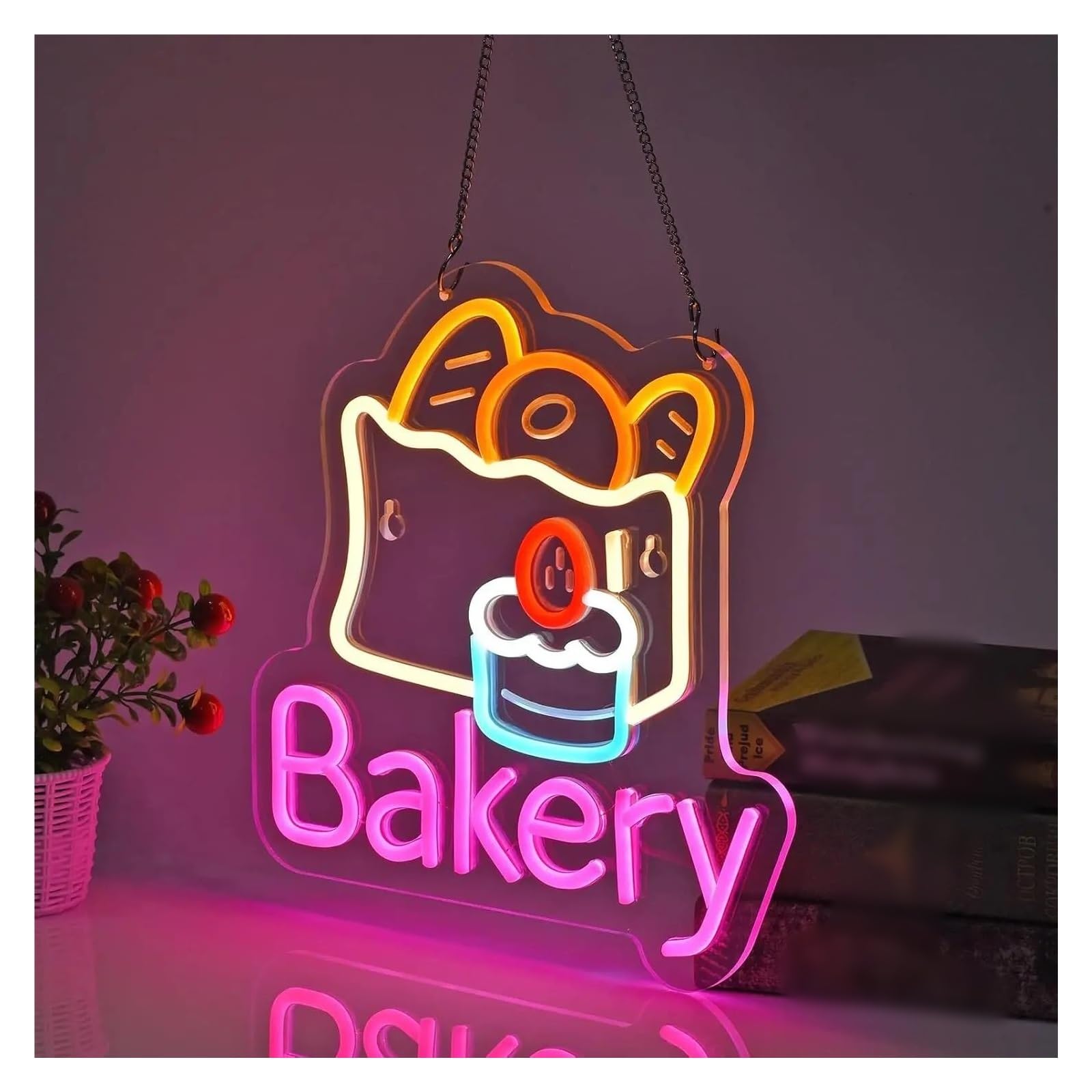 Decoración Lámparas Letrero De Neón Para Panadería, Cocina, Repostería, Tienda De Postres, Restaurante, Pastelería, Cafetería, Decoración De Pared, 30x32cm