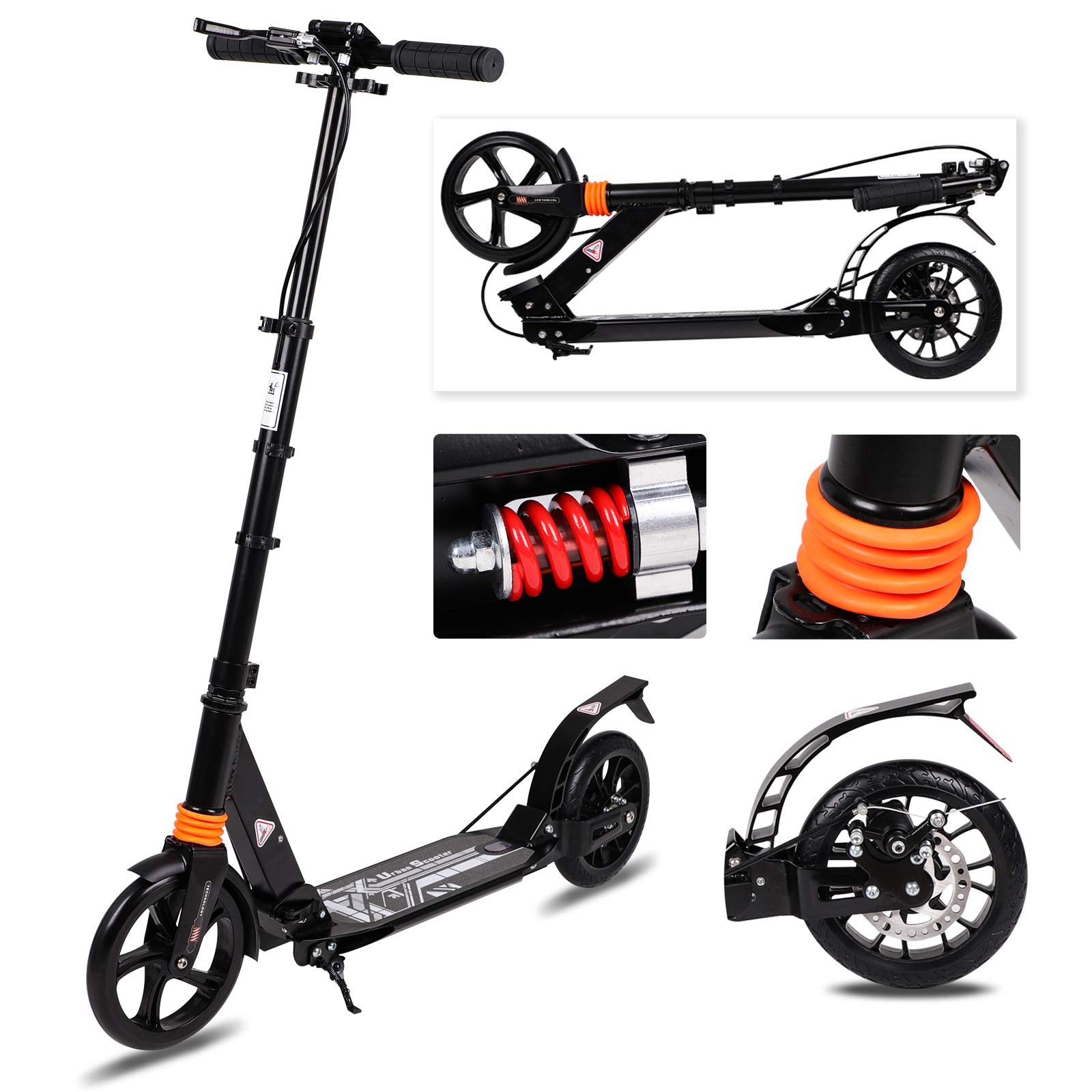 Buy Adult Scooter with Disc Handbrake, Lightweight Easy Folding Kick
