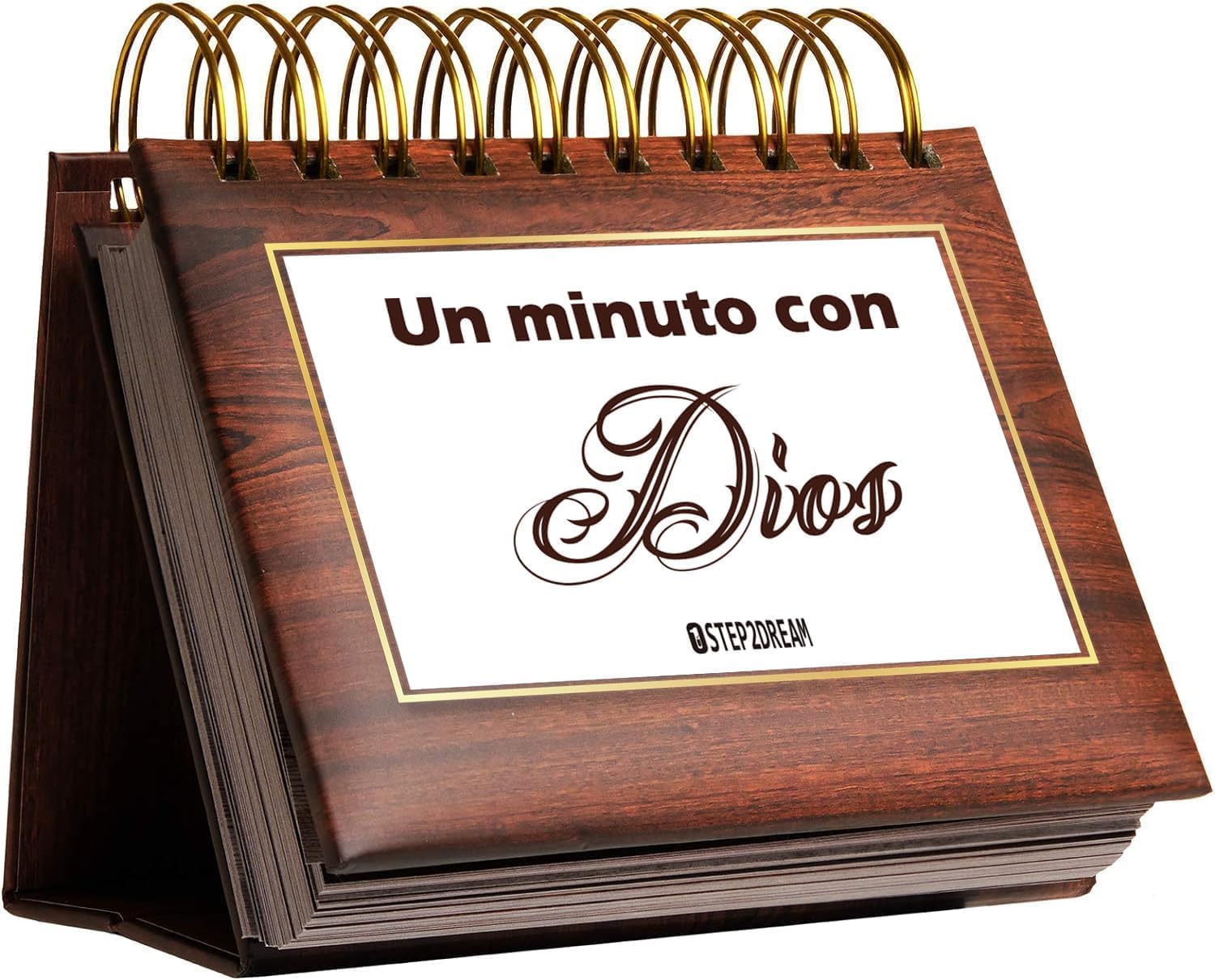 Spanish Christian Bible Verse Perpetual Calendar | Rustic Wood Grain Design | 365 Daily Inspirational Quotes & Scripture in Español | Flip Desk Calendar for Home & Office Decor | Religious Gift
