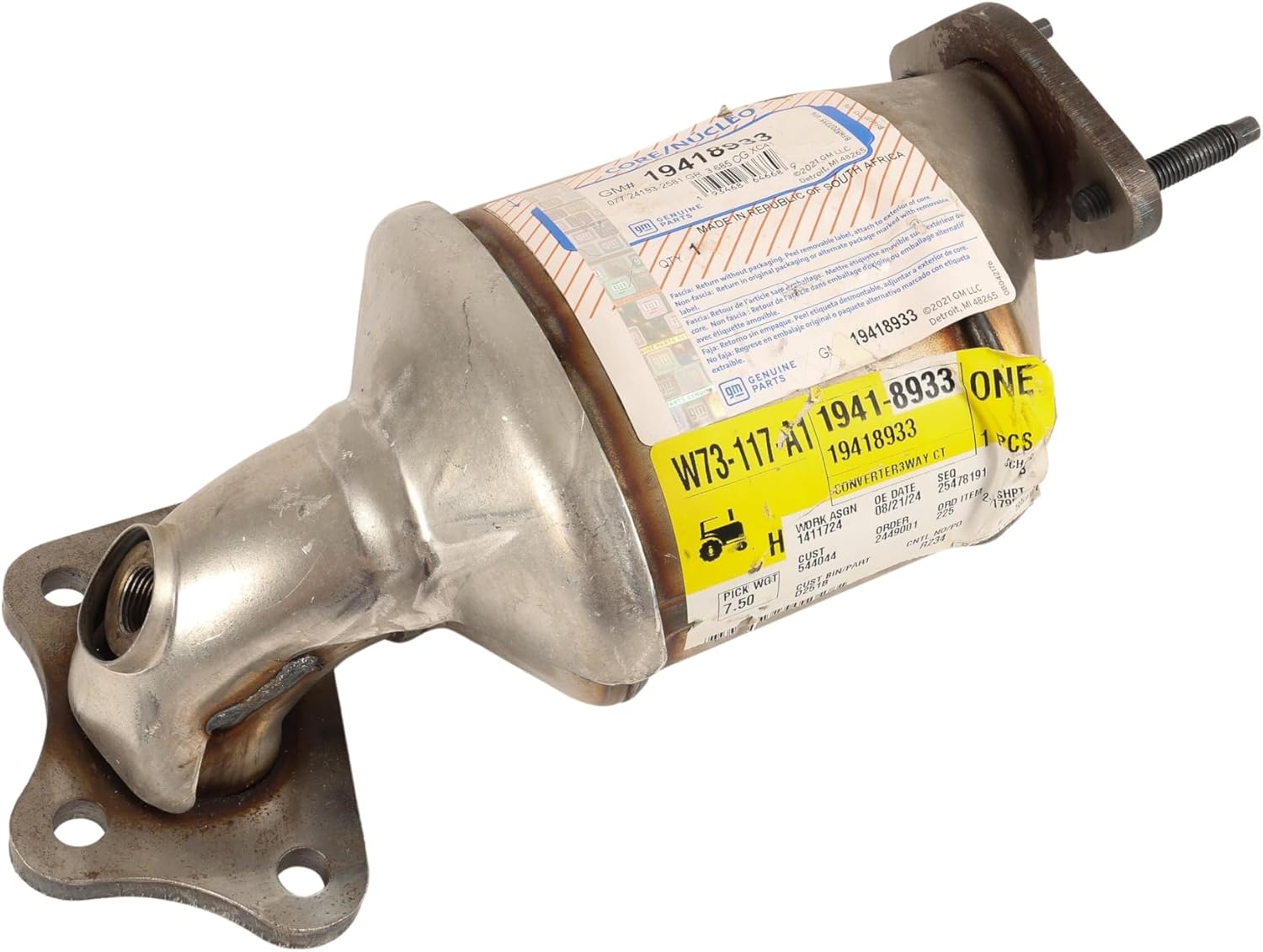 GM Genuine Parts 19418933 Three-Way Catalytic Converter Kit with Rear Exhaust Manifold Pipe