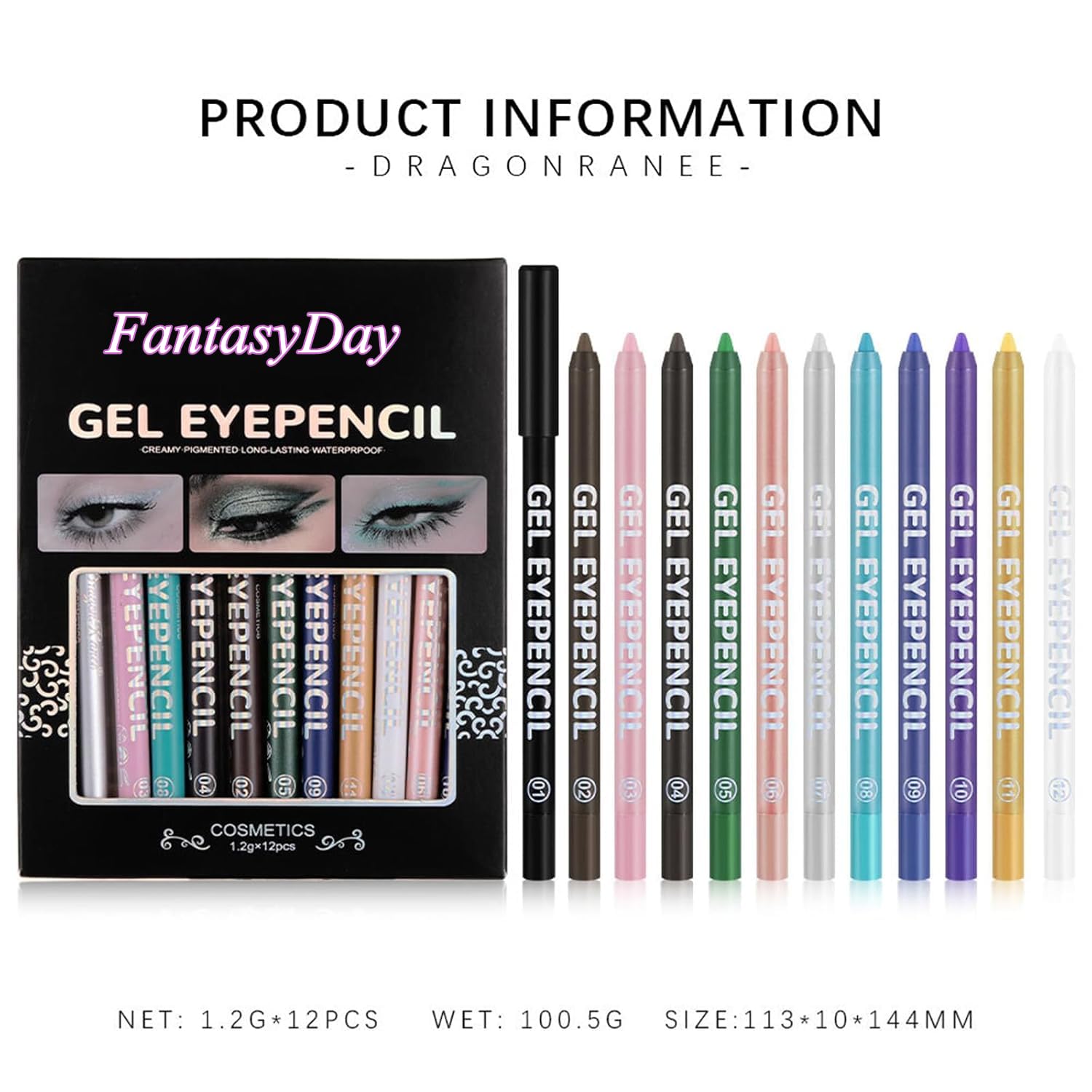 FantasyDay 6 Farben Eyeliner Set – Wasserfest, Wischfest, Cremige Textur – Für Augen, Gesicht & Körper