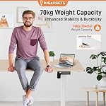 IMGadgets Electric Standing Desk, 47x24 Inches Height Adjustable, 2026 6th Gen Quiet Motor Ergonomic Sit Stand Desk, Computer Desk for Home Office, Height Memory Buttons, Display, 2 Headphone Holders
