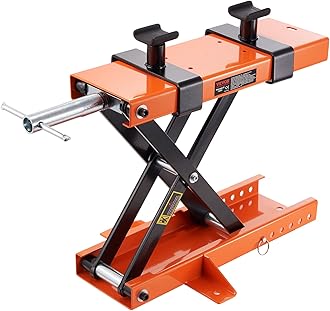 VEVOR Motorcycle Lift, 1100 LBS Motorcycle Center Scissor Lift Jack with Saddle & Safety Pin, Steel Motorcycle Jack Hoist Stand for Street Bikes, Cruiser Bikes, Touring Motorcycles