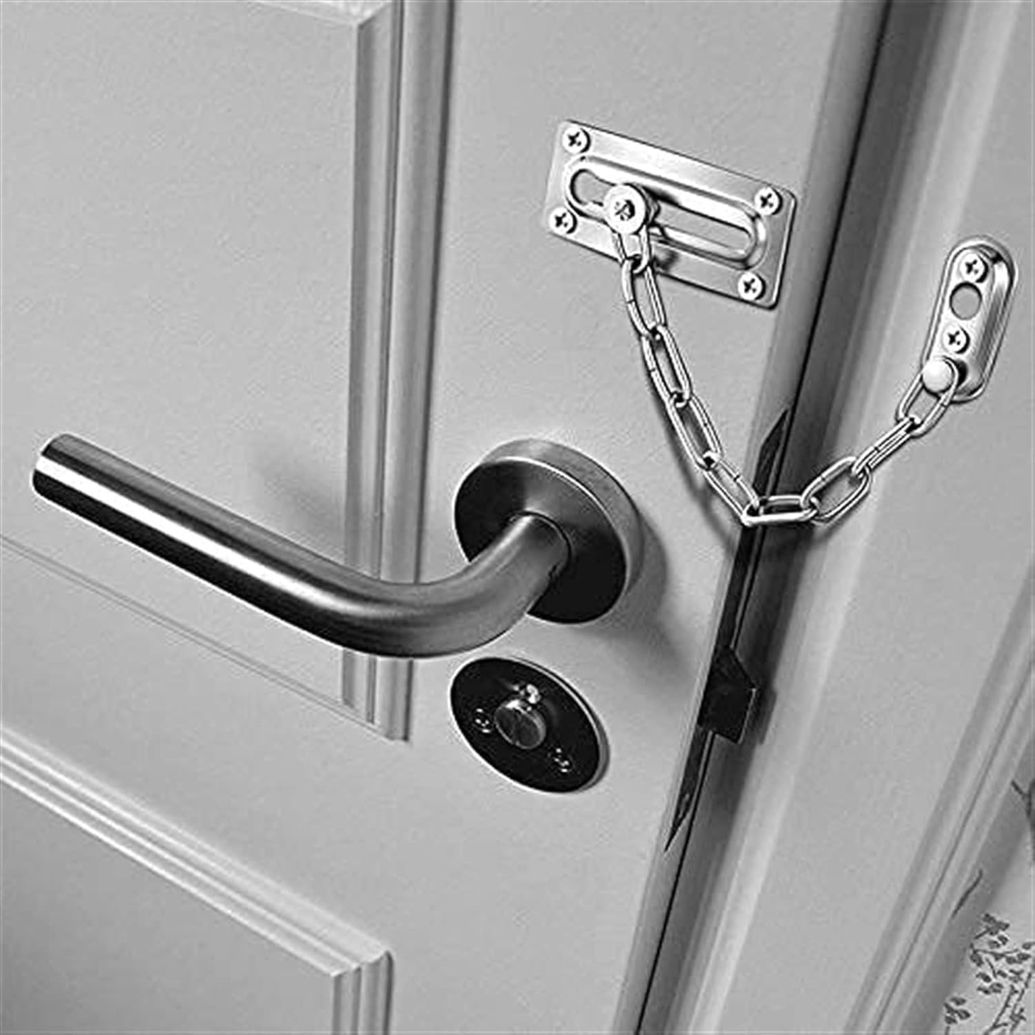 EFARMA Internal Door Restrictor,Door Chain Lock,4 Pieces Metal Anti-Theft Chain Door Chain Hasp Security Lock Chain Room Door Bolt Door Lock Buckle Anti-Theft Lock Chain