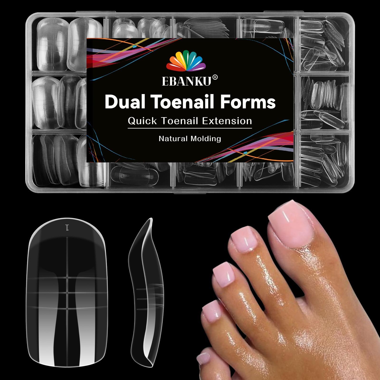 値下げトゥネイル　TOEME Amazon.com: 300 Pcs Toe Dual Nail Forms for Poly Extension Gel