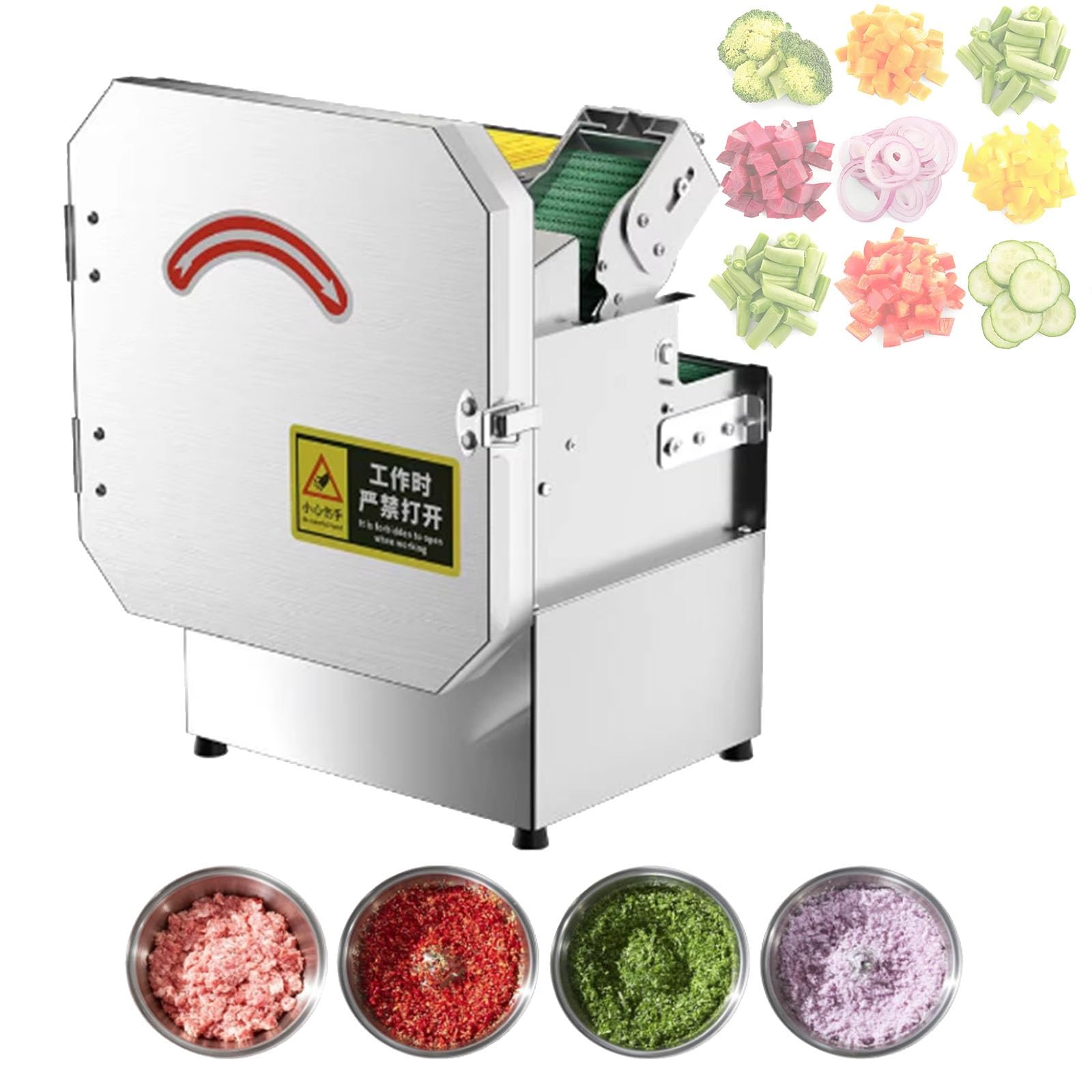 Picadora eléctrica de verduras pequeña, picadora de verduras comercial de 300 W, procesador y rallador de alimentos, puede picar hierbas y verduras con características fáciles de limpiar.