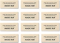 Prismacolor Magic Rub Vinyl Erasers, White, Pack of 12 - Gentle Graphite & Ink Eraser for Artists