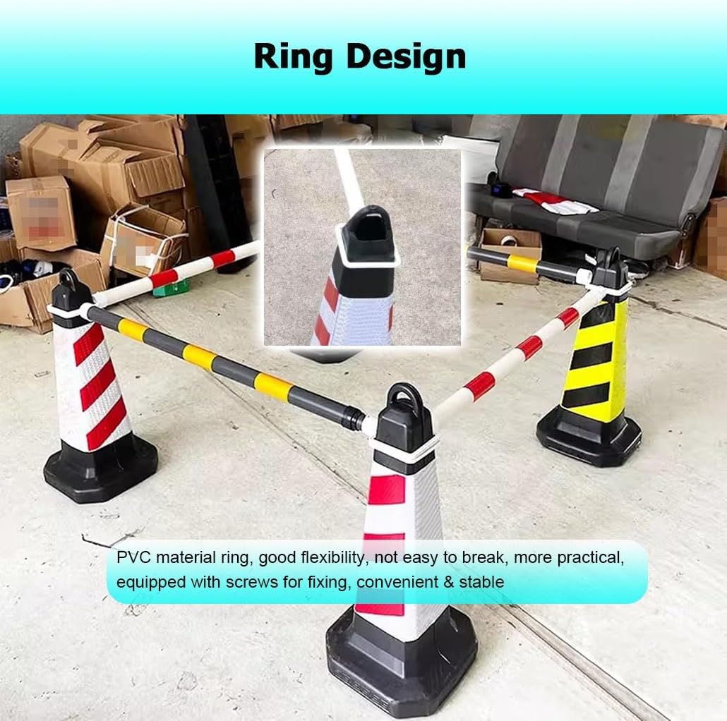 4.1-6.56 Ft Telescopic Traffic Cone, Safety Post for Road Construction, Security Barrier, Warning Cone for Outdoor Use (Yellow and Black, 1pc)