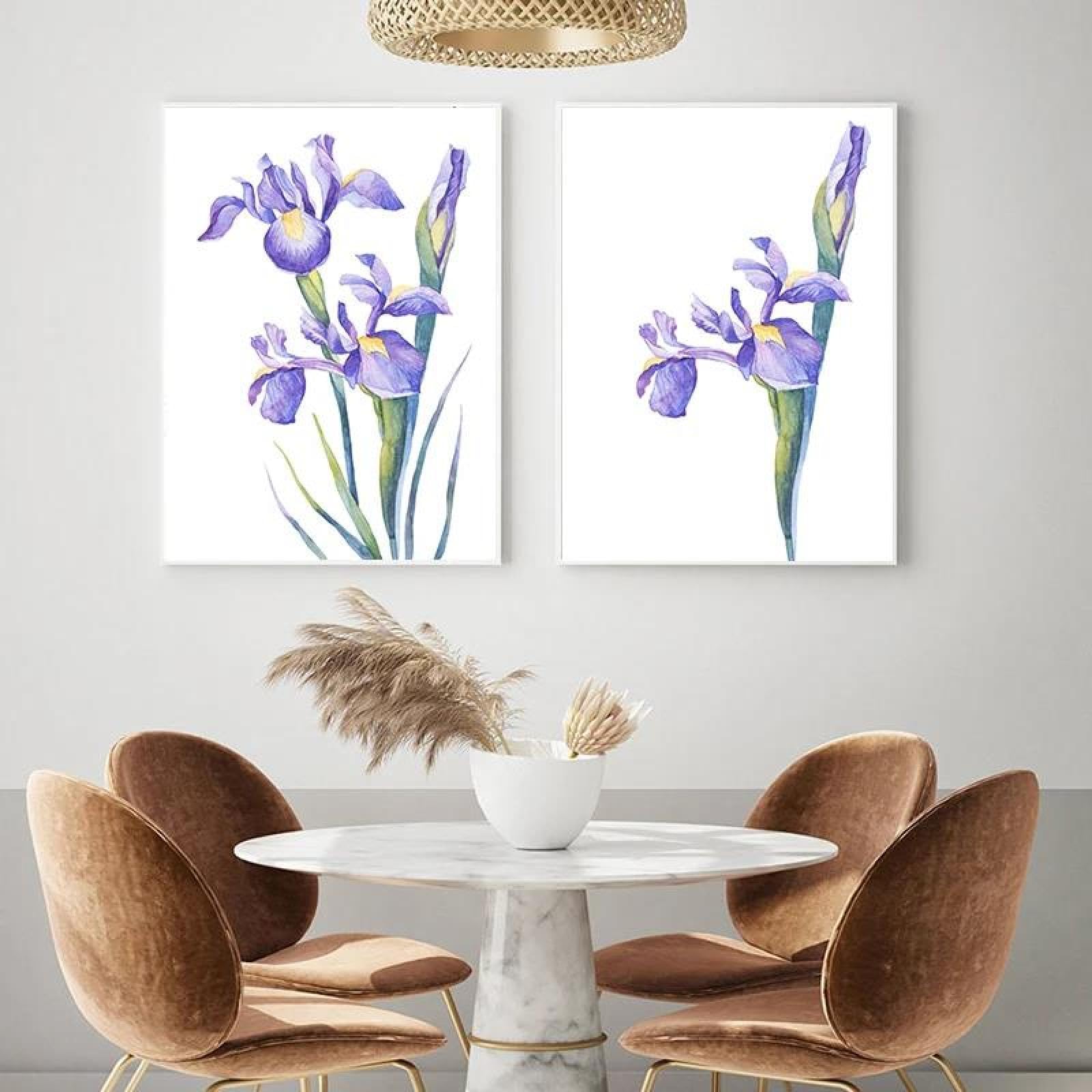 Baibexing Abstract Floral Minimalist Flower Canvas Painting Poster And Prints Wall Art Picture For Living Room Home Decor 60X80Cmx2Pcs Unframed