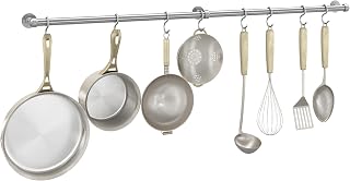 ROTHLEY 39.4" Brushed Stainless Steel Wall-Mount Pot Rail