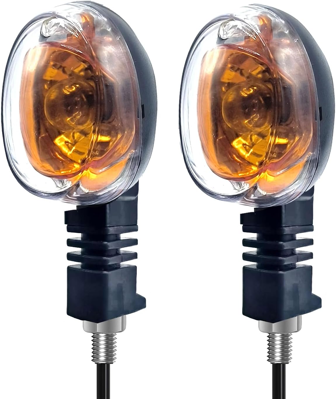 2Pcs Motorcycle Turn Signals Light Blinker Compatible With Buell Blast X1 1999-2002 Y0527.K Y0526.K Buell Blast turn signals 2000-2010 (Smoke)