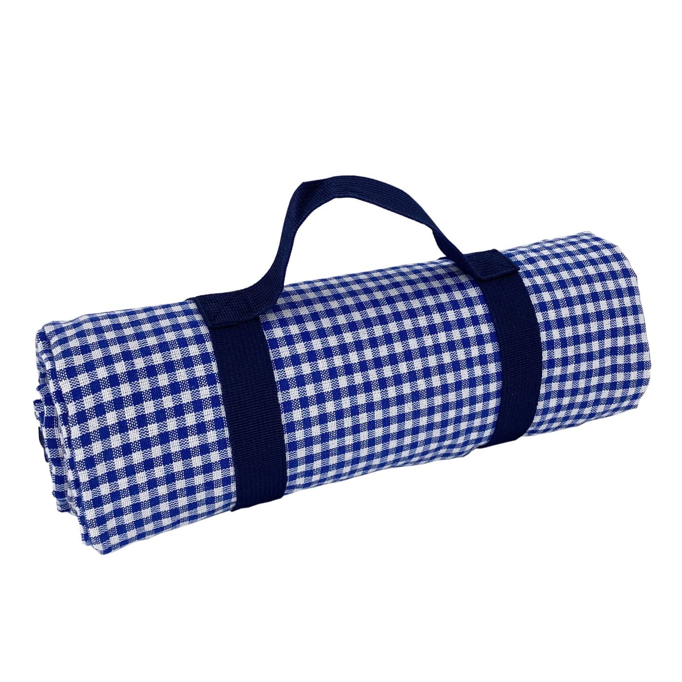 Les Jardins de la Comtesse - Nappe de Picnic Carrée Vichy Bleu - Coton et Revers Etanche Polyester - 140 x 140 cm - Bleu/Blanc - 2/4 Personnes - Tapis/Couverture Pique Nique - Porte-Nappe