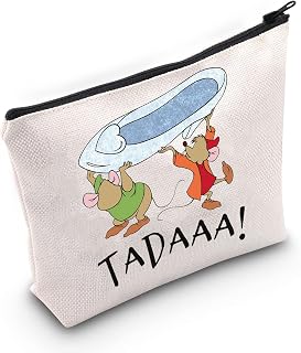 LEVLO Jaq And Gus Cosmetic Makeup Bag Gift For Movies Fans Tadaaa Jaq And Gus Make Up Zipper Pouch Bag (TADAAA!)