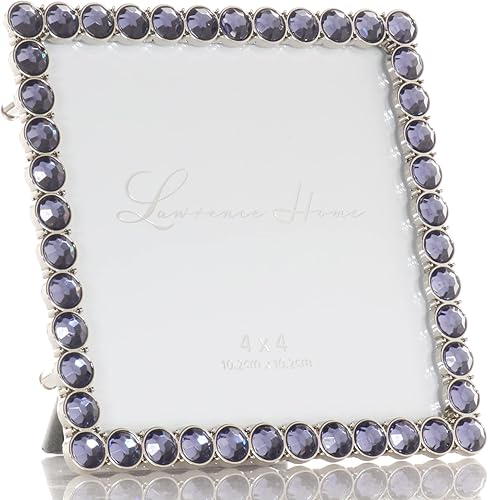 Vista 51 de Marco doble brillante de metal plateado 4x4, brillo transparente Brillo claro