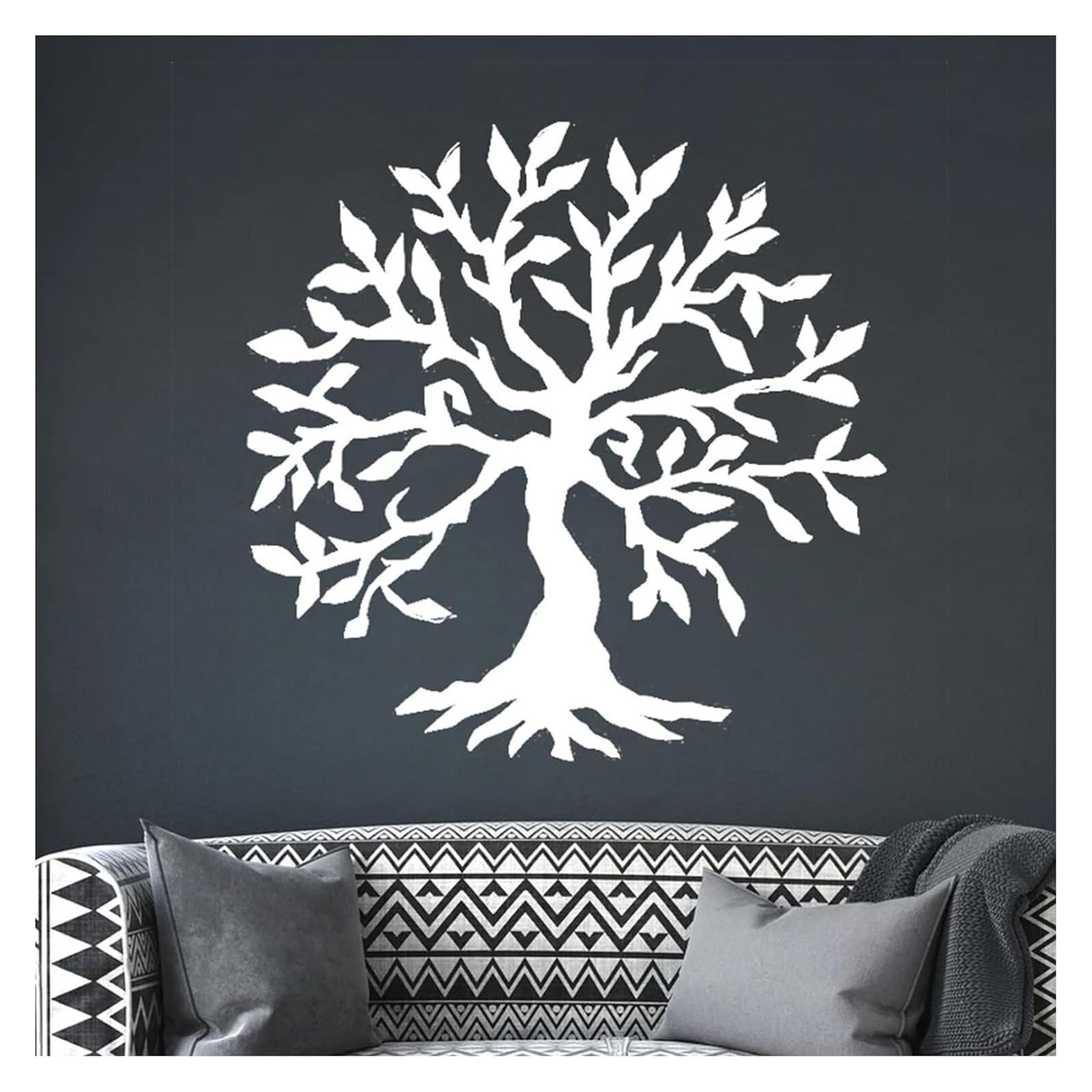 GDHKDDFL Stylish wall decorations, Multicolor Metal Wall Decor Hangings Home Decoration Tree Sign(Wit,30 * 30cm)