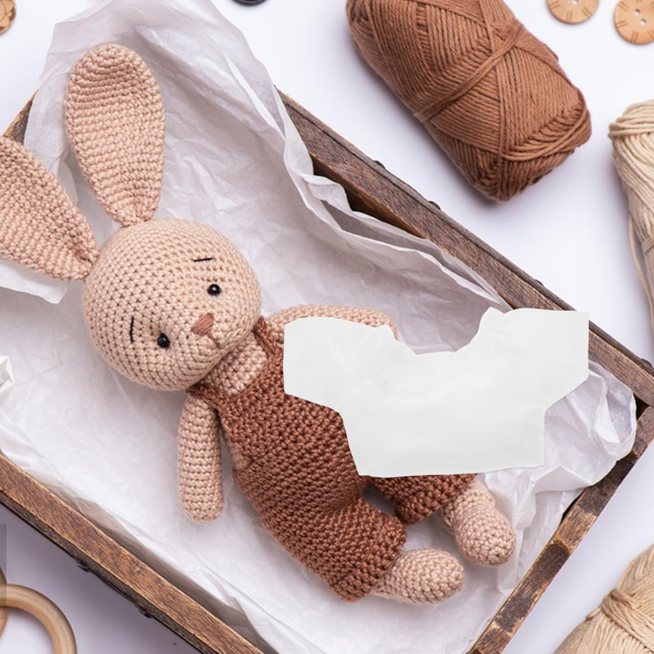 6Pcs Basic Bear T-Shirt Plush Crew Neck Stuffed Bear Doll Clothes | White cloth material, simple design, fits 4.13 Inch stuffed bear dolls