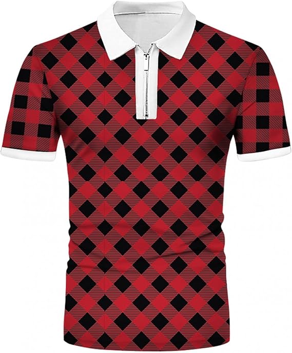 Amazon Co Jp ゴルフ ポロシャツ メンズ おしゃれ Lucy Frank プルオーバー ジップ ポロシャツ 半袖 Tシャツ アクティブウェア 大人 ラペルトップ チェック柄プリント ゴルフシャツ カジュアル ラペルシャツ 吸汗速乾 春夏秋服 Clothing Accessories