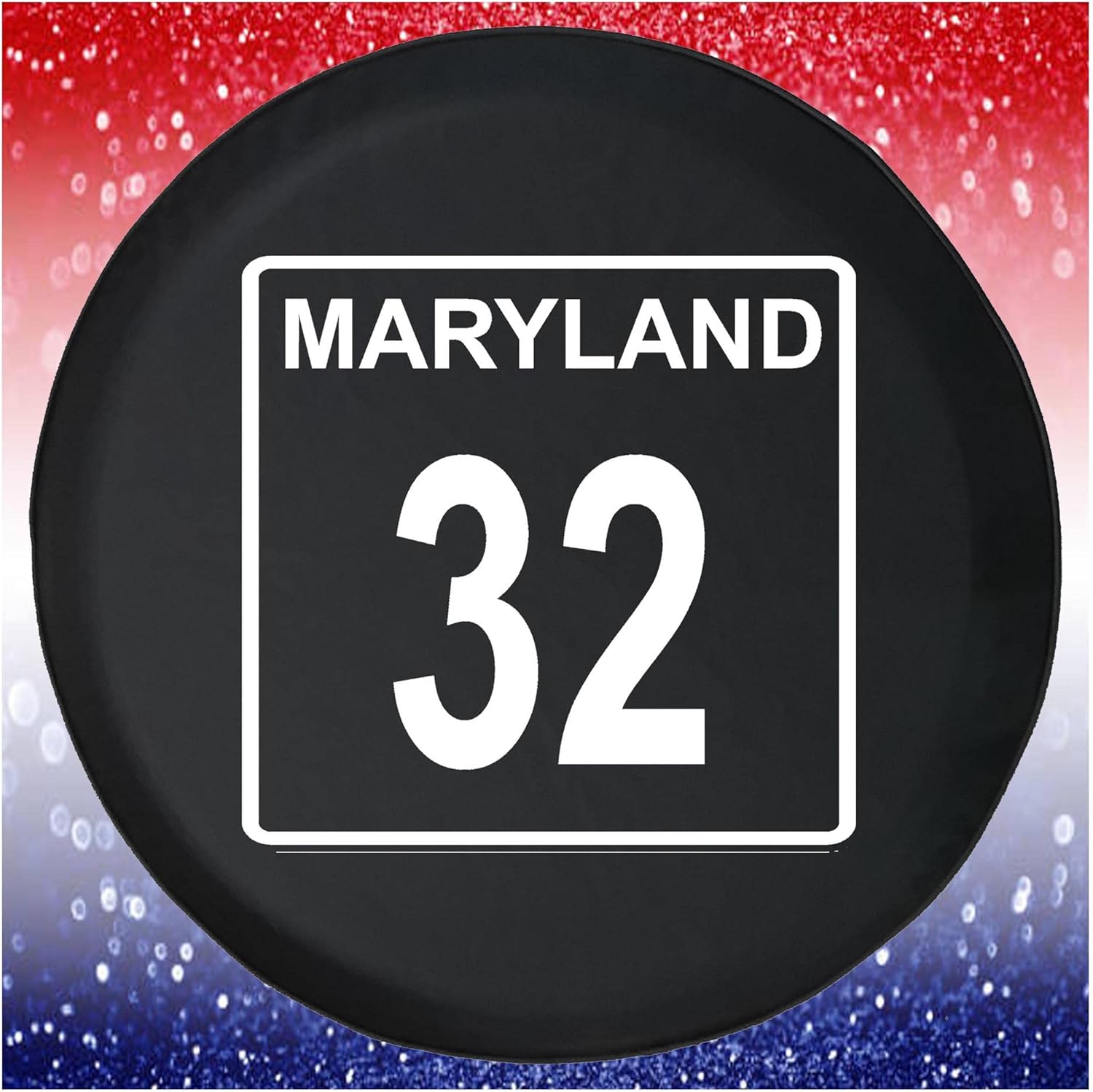 Spare Tire Cover Maryland State Route 32 Black Accessories for Trailers Trucks SUVs RV Campers 35 Inch