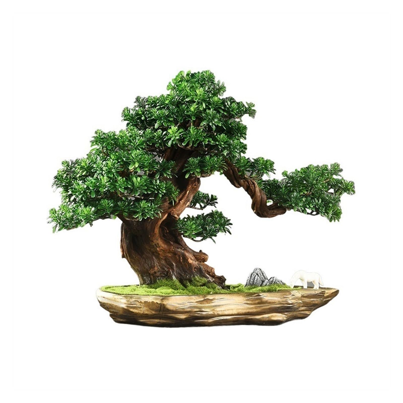 IUokLU Artificial Bonsai Tree Simulation Plant Landscaping Greenery Potted Plants Artificial Bonsai Ornaments Living Room Entryway Office Decorations Artificial Tree