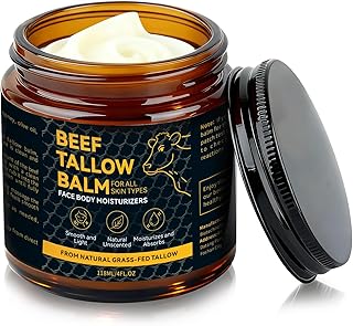 Beef Tallow for Skin, Natural Tallow Balm with Raw Honey and Beeswax for Face,