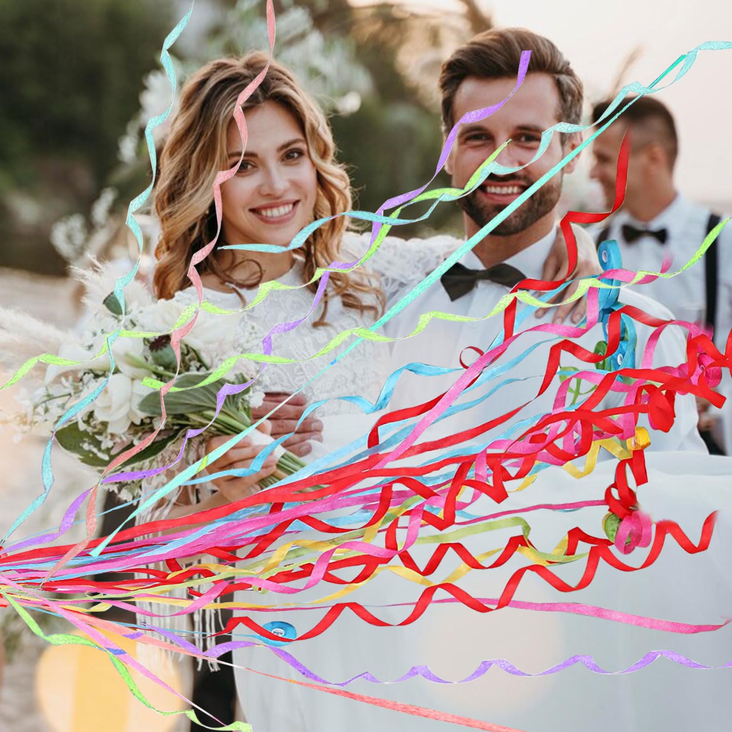 50 Stück bunte Konfetti-Popper, Party-Popper, Konfetti-Luftschlangen für Hochzeit, Geburtstag, Abschlussfeier, Party, Feiern