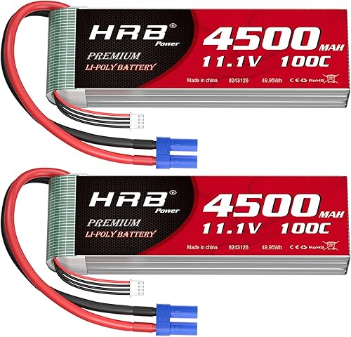 HRB Batería Lipo EC5 100C 11.1V RC Lipo compatible con RC Car RC Avión RC Camión RC Barco