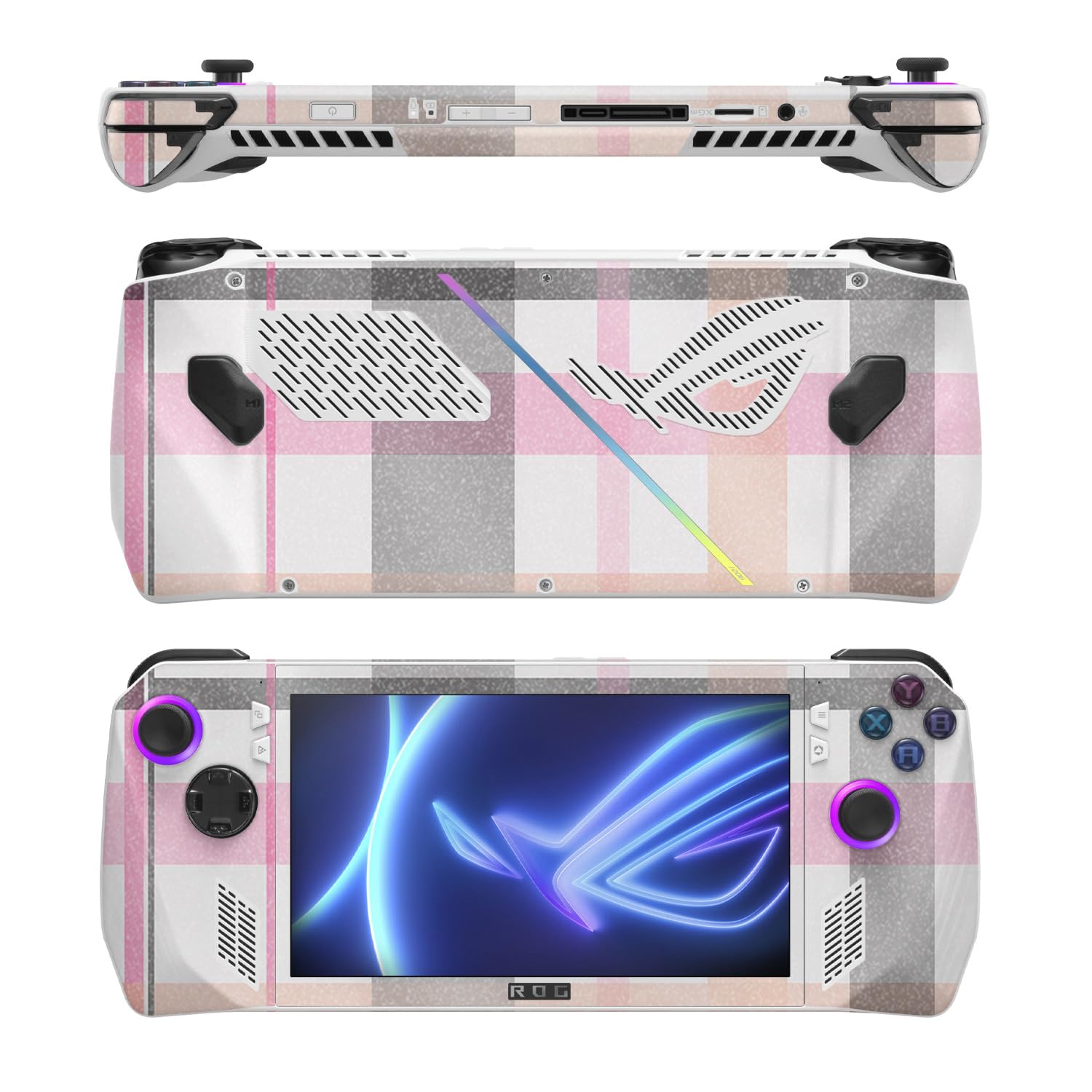 MightySkins Glossy Glitter Skin Compatible with Asus ROG Ally - Plaid | Protective, Durable High-Gloss Glitter Finish | Easy to Apply, Remove, and Change Styles
