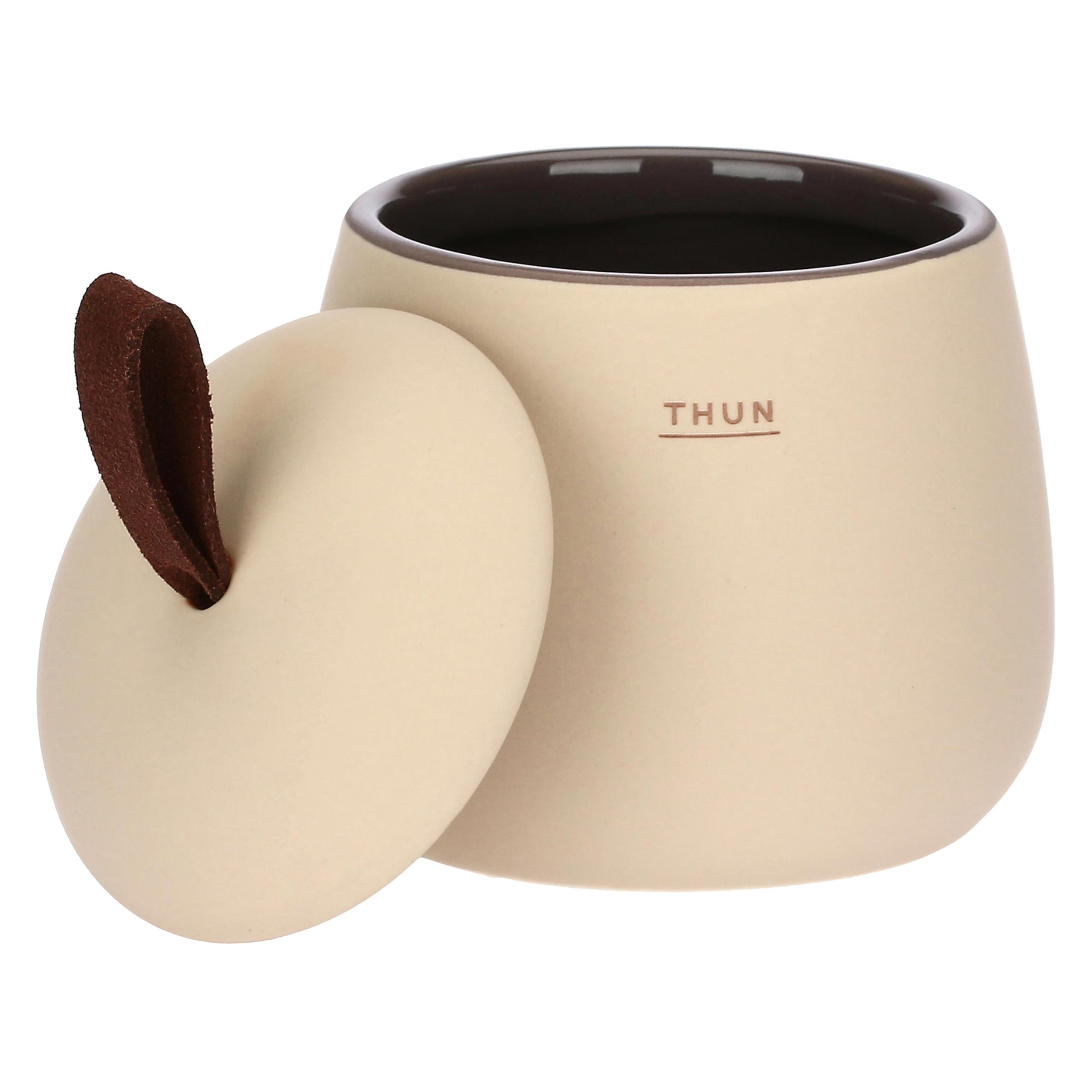 THUN - Porta dischetti con vassoio in stoneware Iconic Elegance - Gres.; PU., 19x12,3x2/9,2x9,5