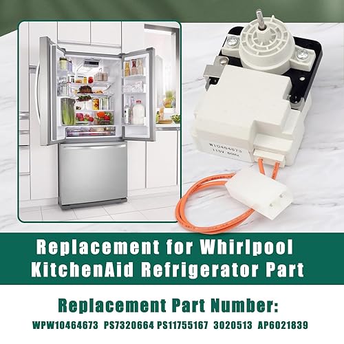 Miniatura 3 de Reemplazo del motor del ventilador del evaporador del refrigerador W10464673 para Whirlpool Reemplaza las piezas WPW10464673 PS7320664 PS11755167