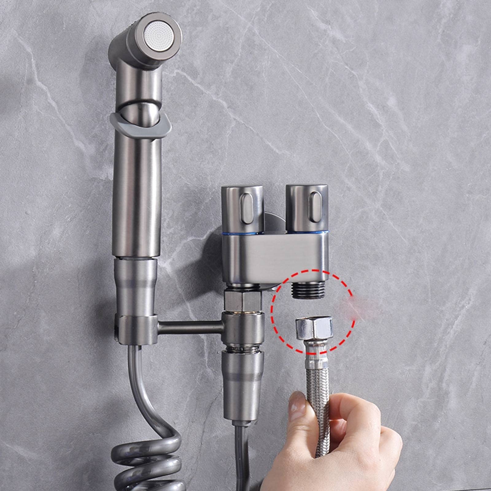 Gunmetal szary bidet zestaw natryskowy toaleta ręczny spryskiwacz bidet zawór kątowy kran higiena osobista spray toaletowy do wygodnego czyszczenia