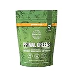 Primal Harvest Super Greens Powder, 30 Servings w/+50 Greens Superfood Chlorella, Probiotics, Green Tea, Wheatgrass, Kale, Turmeric for Energy,Primal Greens