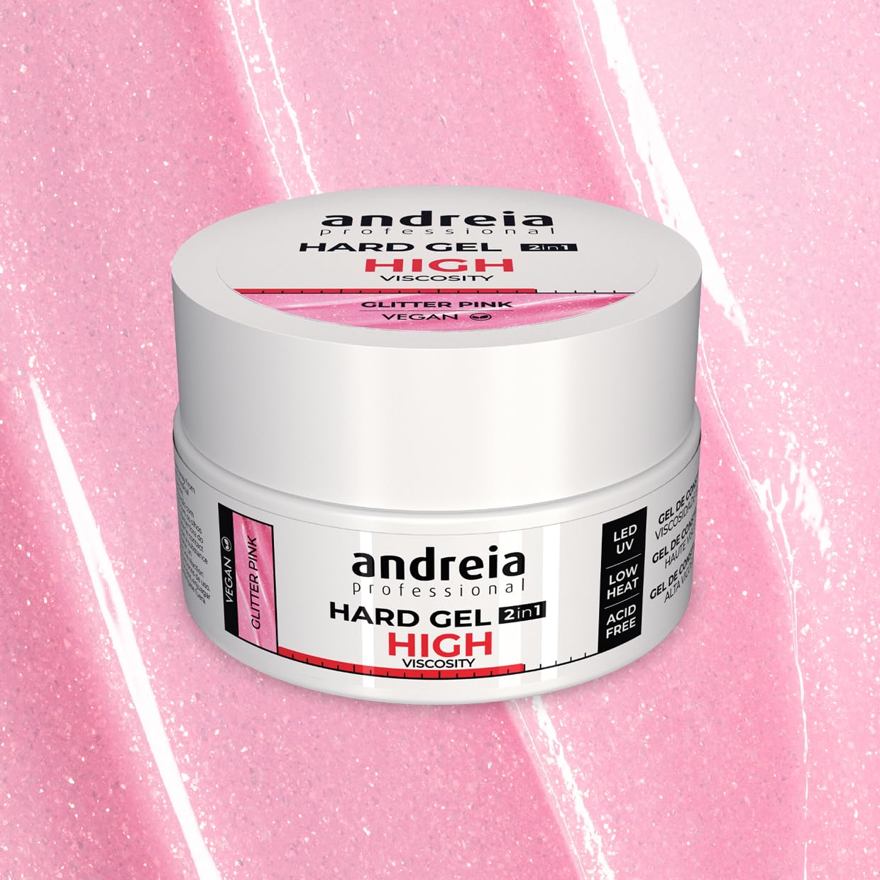 Andreia Professional Hard Nail Gel Biphasic 2 in 1 LED et UV Gel Nail Builder - Image 2