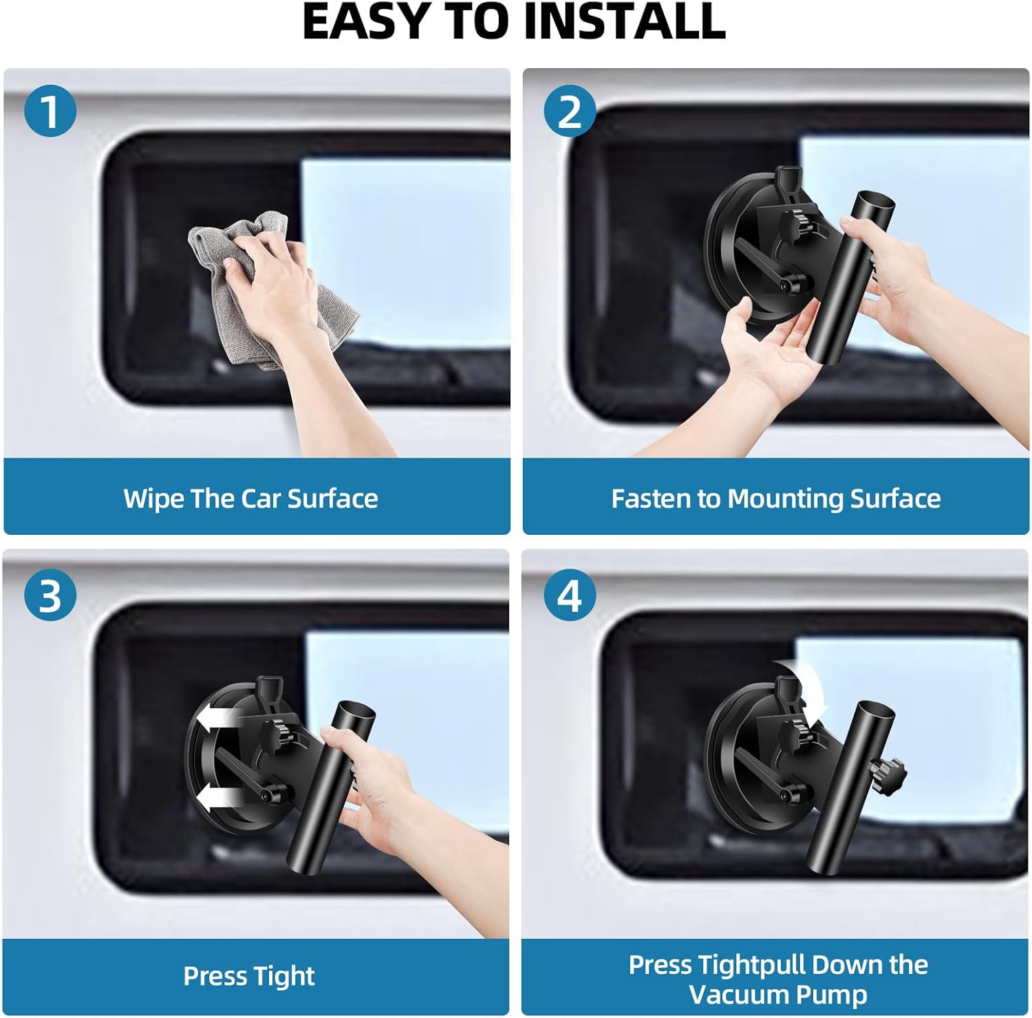 RV Flag Mount, Suction Cup Flag Holder, RV Flag Pole Kit Adjustable Angle, Suction Cup Flag Holder for RV, Truck, Trailer, SUV - WLL of 260LBS (2 Pack)