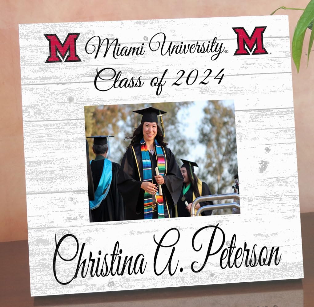 Broad Bay Miami University Photo Plaque UPLOAD YOUR PICTURE Miami University RedHawks Custom Printed Picture Frame for Students, Graduation or Alumni