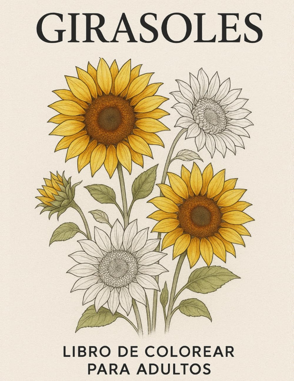 GIRASOLES – Libro de Colorear para Adultos: 50 Diseños Únicos de Flores Antiestrés: Hermoso libro de colorear de girasoles con 50 dibujos detallados a ... relajarse y disfrutar del arte floral.